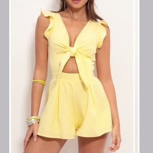 Blair front tie romper